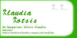 klaudia kotsis business card